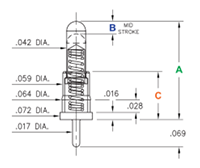 0906 Series Spring-Loaded Pins with Standard Tail