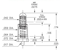 0930 Series Spring-Loaded Pins with Standard Tail - 2