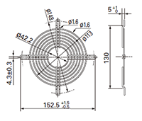 120 Meter Square (mm²) Fan Size, Nickel-Chrome Plating Surface Treatment, and Outlet Side Type Finger Guard - 2