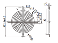 120 Meter Square (mm²) Fan Size, Nickel-Chrome Plating Surface Treatment, and Inlet Side, Outlet Side Type Finger Guard - 2