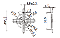 40 Meter Square (mm²) Fan Size, Nickel-Chrome Plating Surface Treatment, and Inlet Side, Outlet Side Type Finger Guard - 2