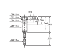 0.061 Inch (in) Mounting Hole Diameter Receptacles with Standard Tail - 2