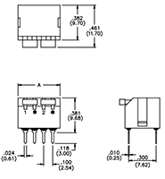 MPG Series Transfer Dual In-Line Package (DIP) Switches - 2