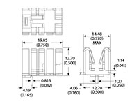 5768 Series 12.7 Millimeter (mm) Length and 19.05 Millimeter (mm) Height Plug In Channel Board Level Heat Sink (576802B03100G)