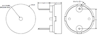 AT Series 4000 Hertz (Hz) Resonant Frequency and 17 Millimeter (mm) Diameter Transducer (AT-1740-TT-3-R) - 2