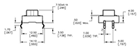 TL1100 Series 7.5 Millimeter (mm) Dimension L Tact Switch - 2