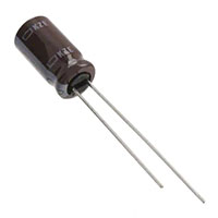 KZE Series 100 Microfarad (µF) Capacitance and 11 Millimeter (mm) Dimension L Miniature Aluminum Electrolytic Capacitor