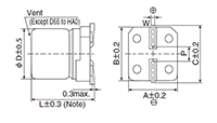 Alchip™-MVY Series 100 Microfarad (µF) Capacitance and 5.2 Millimeter (mm) Dimension L Surface Mount Aluminum Electrolytic Capacitor - 2