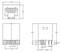 Vertical Category 5 (CAT5) Modular Jacks - 2