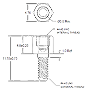 4.8 Millimeter (mm) Head Size Hex Jack Screw