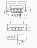 Socket Contact (Receptacle) Right Angle D-Subminiature Connector - 2