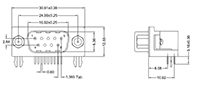 9 Position Right Angle Male D-Subminiature Connector