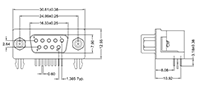 Jackscrews Installed Right Angle Female D-Subminiature Connector