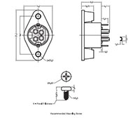 KPJX-PM Series Snap and Lock Panel Mount Direct Current (DC) Non Shielded Power Connector - 2