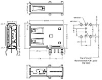 KUSBX Series Type A, Black Receptable Universal Serial Bus (USB) Connector