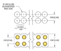 0.295 Inch (in) Initial Height Printed Circuit Board (PCB) Mount Spring-Loaded Headers - 2