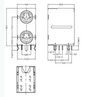 KMDGX Series 6 Number of Contact Stacked Printed Circuit Board (PCB) Mount Mini-DIN Socket