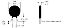 SG Series 5 Ohm (?) Resistance at 25 Degree Celsius (ºC) Surge-Gard Inrush Current Limiter Thermistor