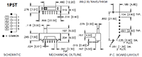 SLB Series Miniature Slide Switches with Printed Circuit Board (PCB) Hole Mounting Bracket - 2