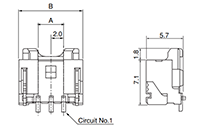 PA Family Series 3 Circuits Side Entry Type Connector Without a Boss - 2