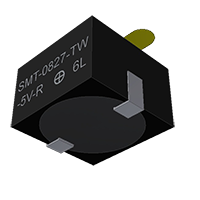 60 Milliampere (mA) Maximum Rated Current, 30 Ohm (Ω) Coil Resistance, and 2730 Hertz (Hz) Resonant Frequency Transducer (SMT-0827-TW-5V-R) - 3