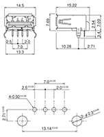 UB Series 30 milliohm (mΩ) Maximum Initial Contact Resistance Universal Serial Bus (USB) Conforming Connector - 2