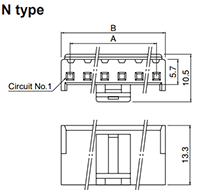 VH Series 9 Circuits Disconnectable Crimp Style Connector - 2