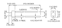 62.5 Milliwatt (mW) Power Dissipation (P<sub>D</sub>) T-1 Solid State Light Emitting Diode (LED) Lamp (XL61D-CS22) - 2