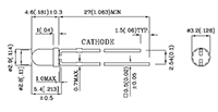 105 Milliwatt (mW) Power Dissipation (P<sub>D</sub>) T-1 Solid State Light Emitting Diode (LED) Lamp