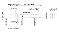 102.5 Milliwatt (mW) Power Dissipation (P<sub>D</sub>) T-1 Solid State Light Emitting Diode (LED) Lamp - 2