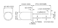 62.5 Milliwatt (mW) Power Dissipation (P<sub>D</sub>) T-1 3/4 Solid State Light Emitting Diode (LED) Lamp (XLUG53D) - 2