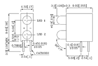 T-1 Bi-Level Orange Color Light Emitting Diode (LED) Indicator - 2