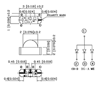 Right Angle Full-Color Surface Mount Device (SMD) Chip Light Emitting Diode (LED) Lamps