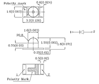 102.5 Milliwatt (mW) Power Dissipation (P<sub>D</sub>) Surface Mount Device (SMD) Chip Light Emitting Diode (LED) Lamp - 2