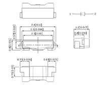 50 Microampere (µA) Maximum Reverse Current (I<sub>R</sub>) at V<sub>R</sub>=5 Volt (V) Voltage Right Angle Surface Mount Device (SMD) Chip White Light Emitting Diode (LED) Lamp - 2