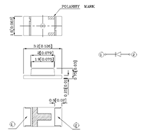 84 Milliwatt (mW) Power Dissipation (P<sub>D</sub>) Surface Mount Device (SMD) Chip Red Light Emitting Diode (LED) Lamp - 2