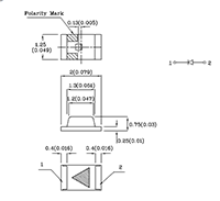 75 Milliwatt (mW) Power Dissipation (P<sub>D</sub>) Surface Mount Device (SMD) Chip Yellow Light Emitting Diode (LED) Lamp (XZVG54W-1) - 2