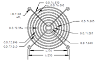 KM Series 120 Meter Square (mm²) Fan Size Finger Guard - 2