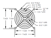 KM Series 92 Meter Square (mm²) Fan Size Finger Guard - 2