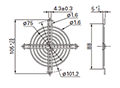 80 Meter Square (mm²) Fan Size, Nickel-Chrome Plating Surface Treatment, and Inlet Side, Outlet Side Type Finger Guard - 2