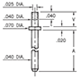 0.043 Inch (in) Mounting Hole Diameter Swage Terminal Pins - 2