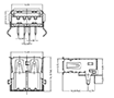 KUSBEX Series Fully Shielded Right Angle Universal Serial Bus (USB) Connectors - 2